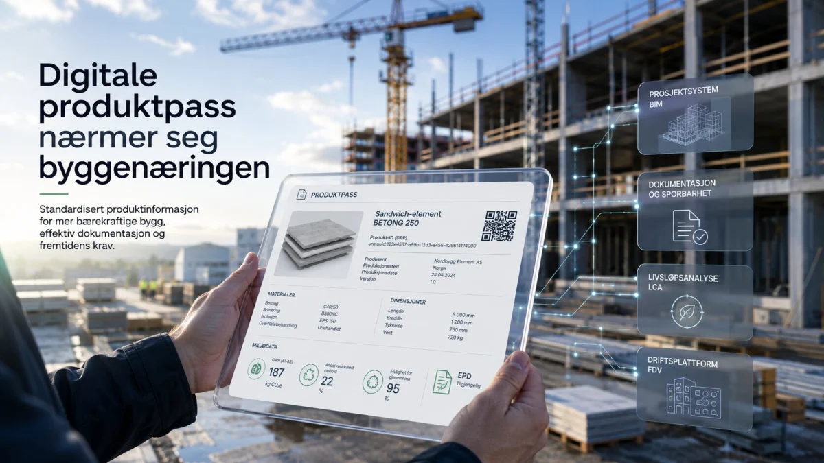 Byggeplassen blir mer digital – nå kommer produktpassene