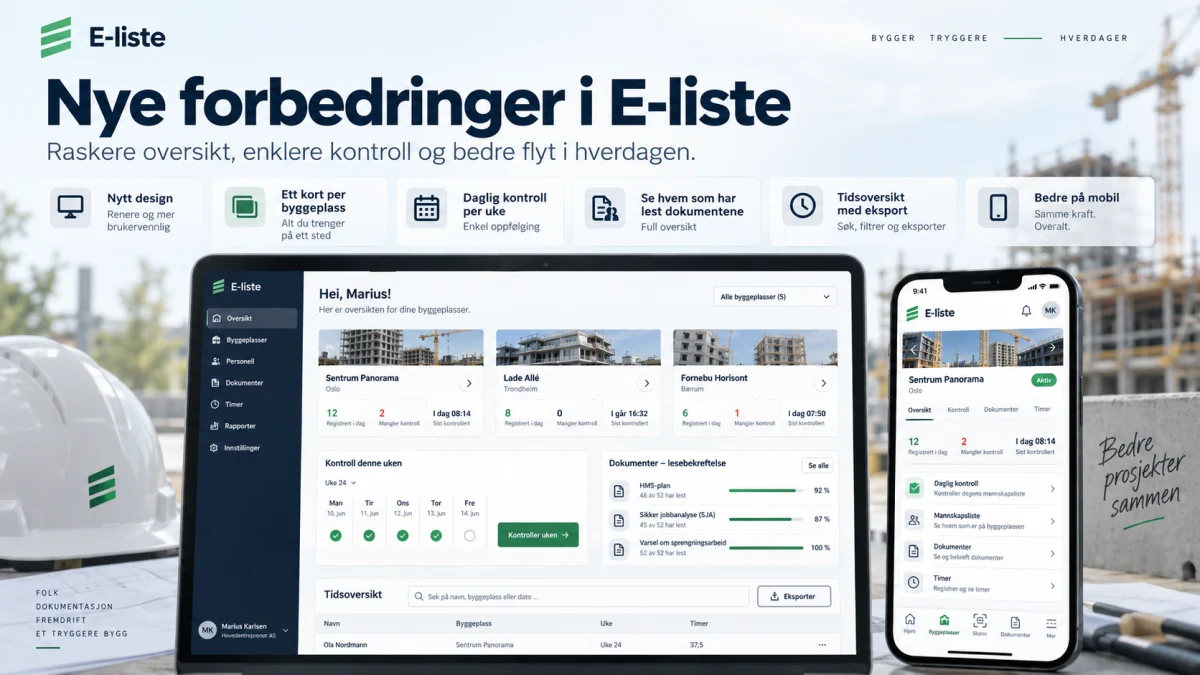 Nytt design, ukekontroll og logg over lesebekreftelser